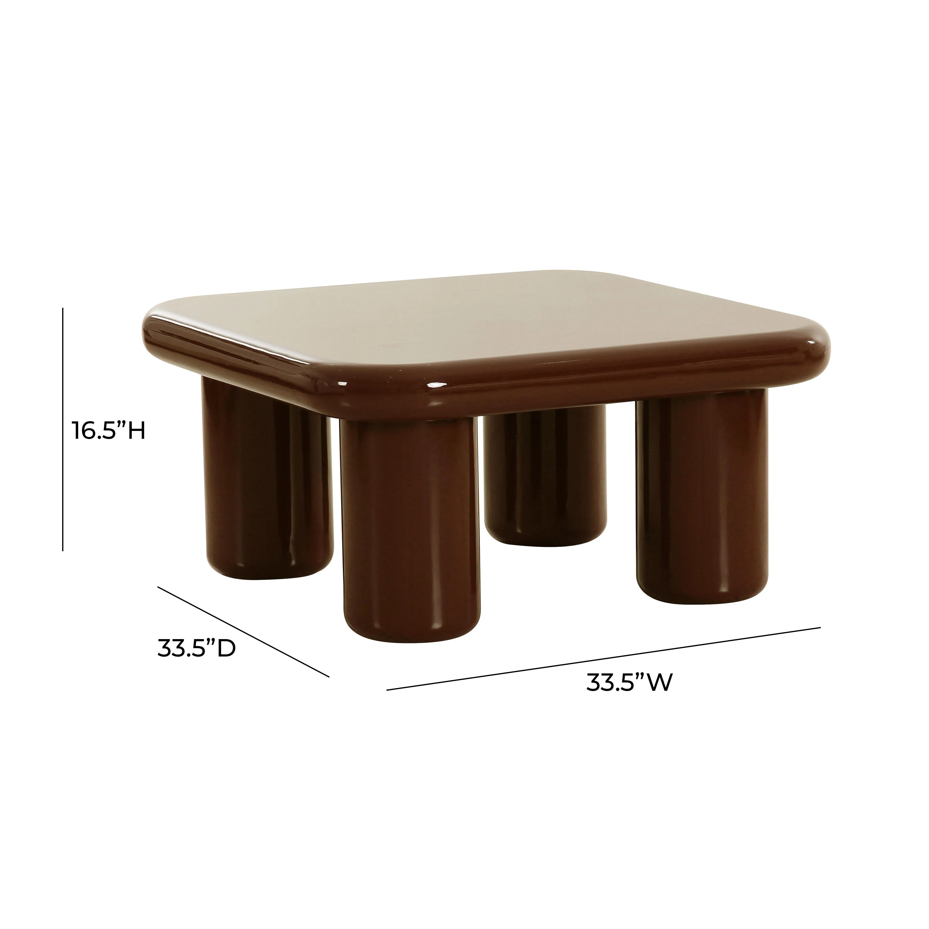 Memphis 33.5" Glossy Square Coffee Table - Image 12