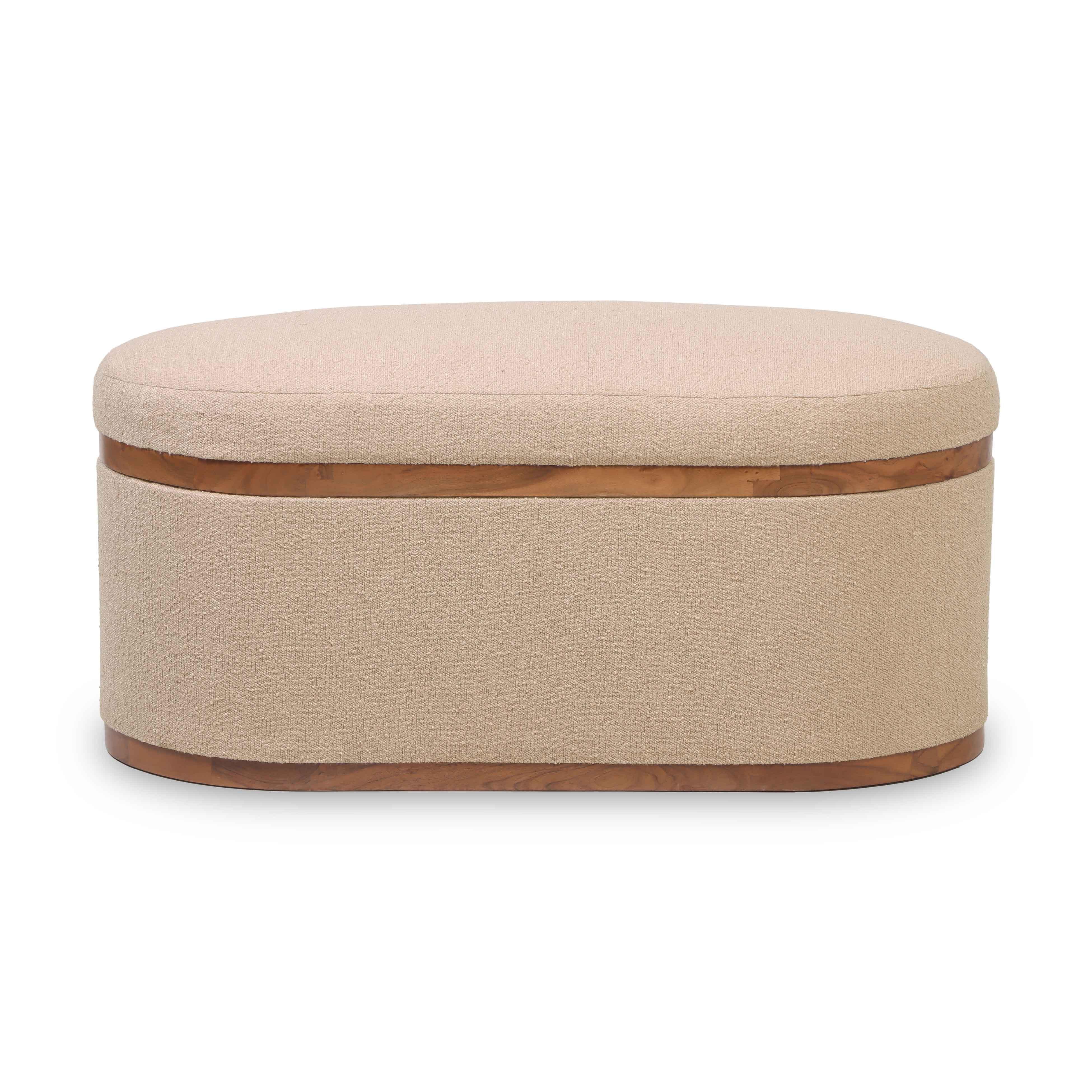Olivier 41" Boucle Oval Storage Ottoman - Image 13
