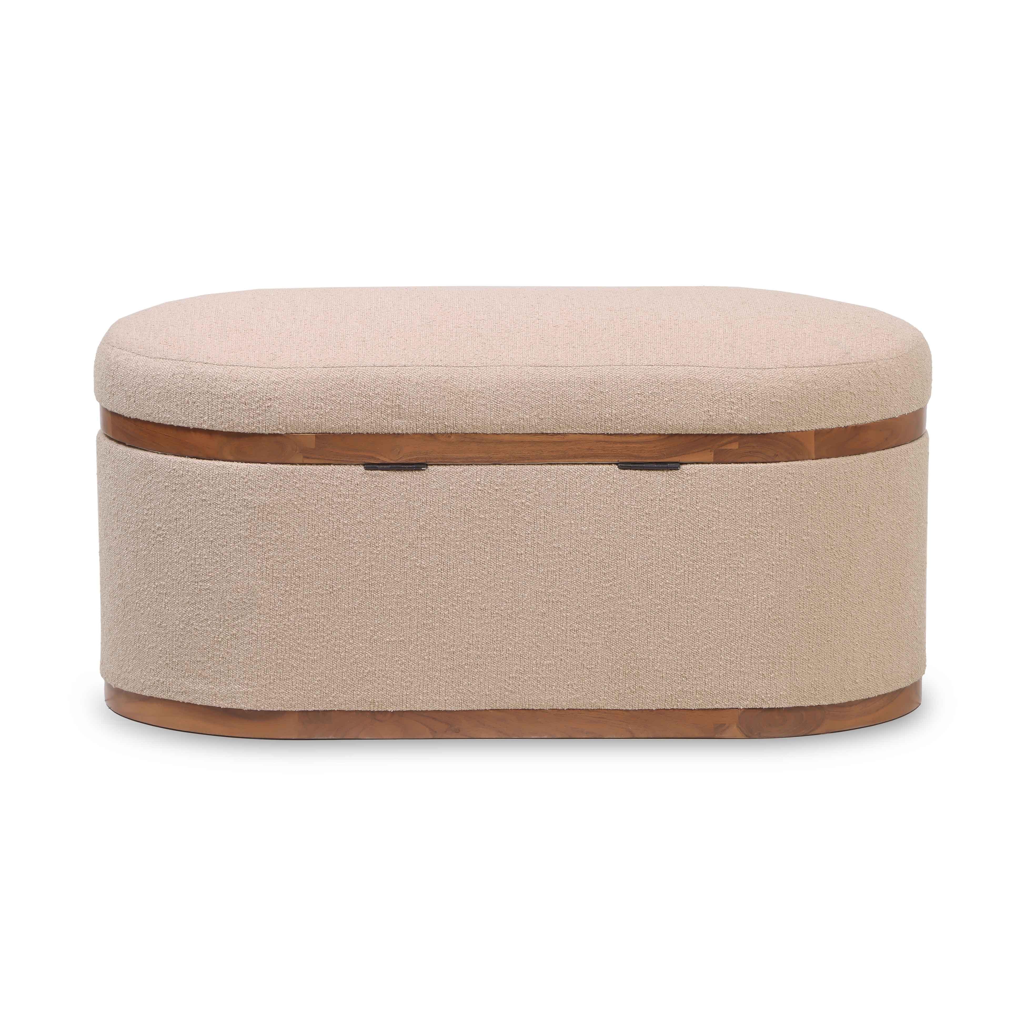 Olivier 41" Boucle Oval Storage Ottoman - Image 14