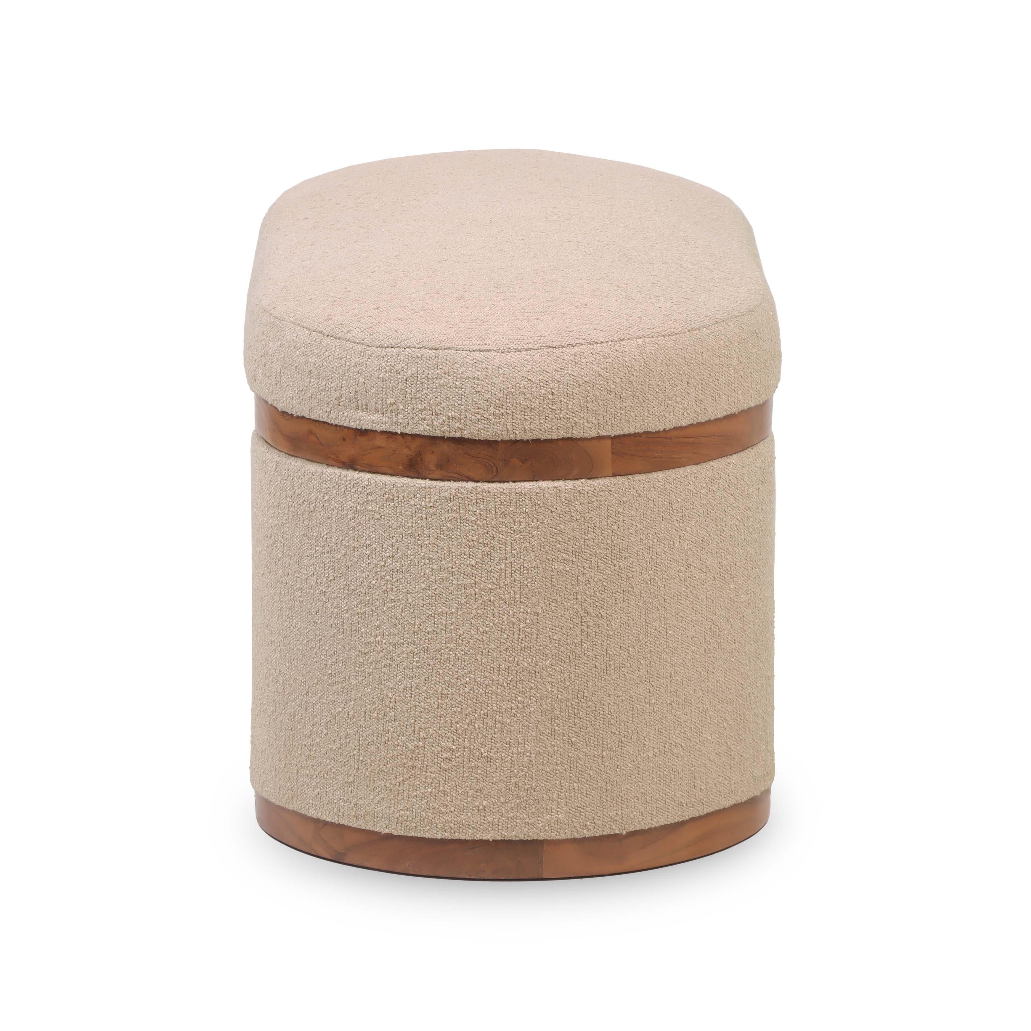 Olivier 41" Boucle Oval Storage Ottoman - Image 15