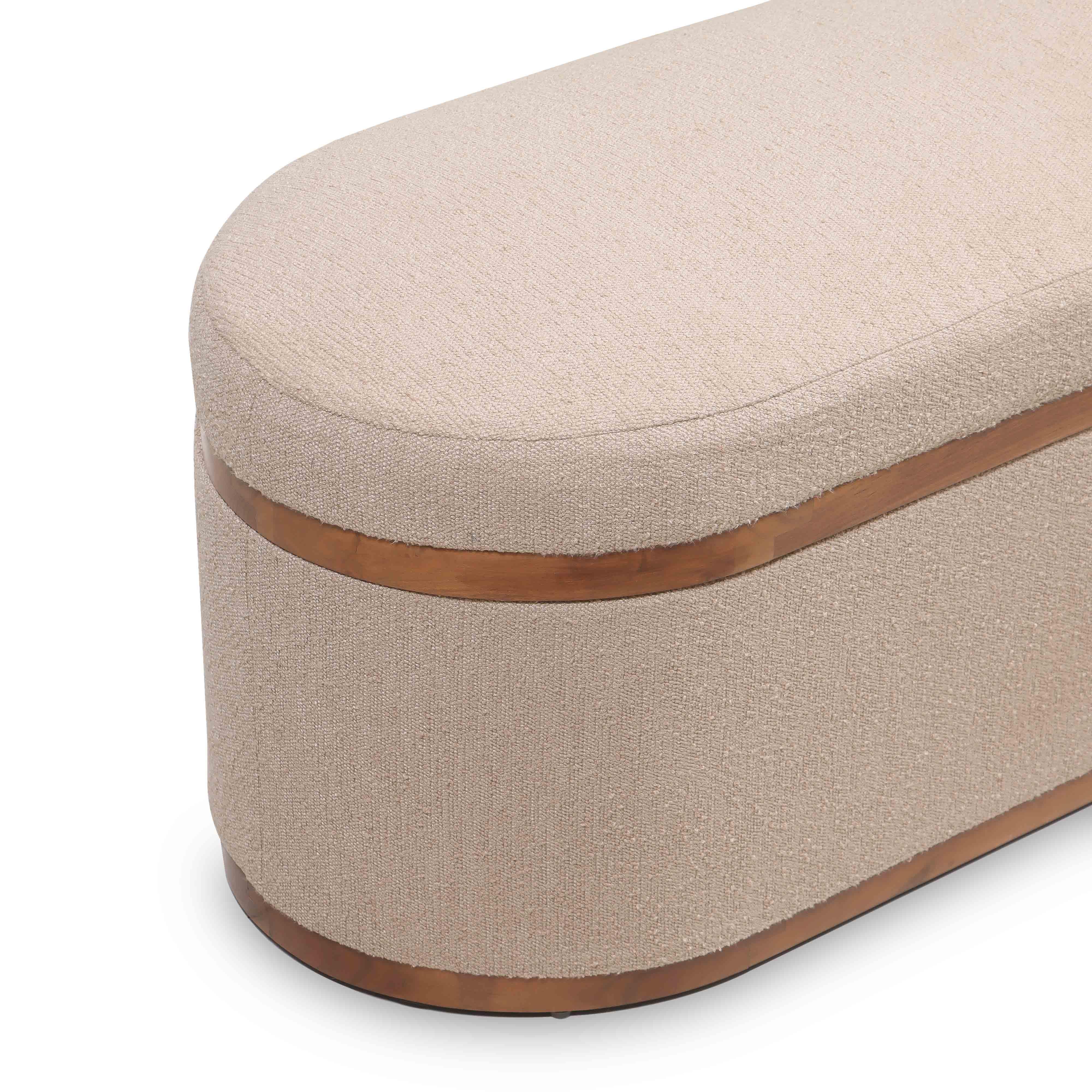 Olivier 41" Boucle Oval Storage Ottoman - Image 17