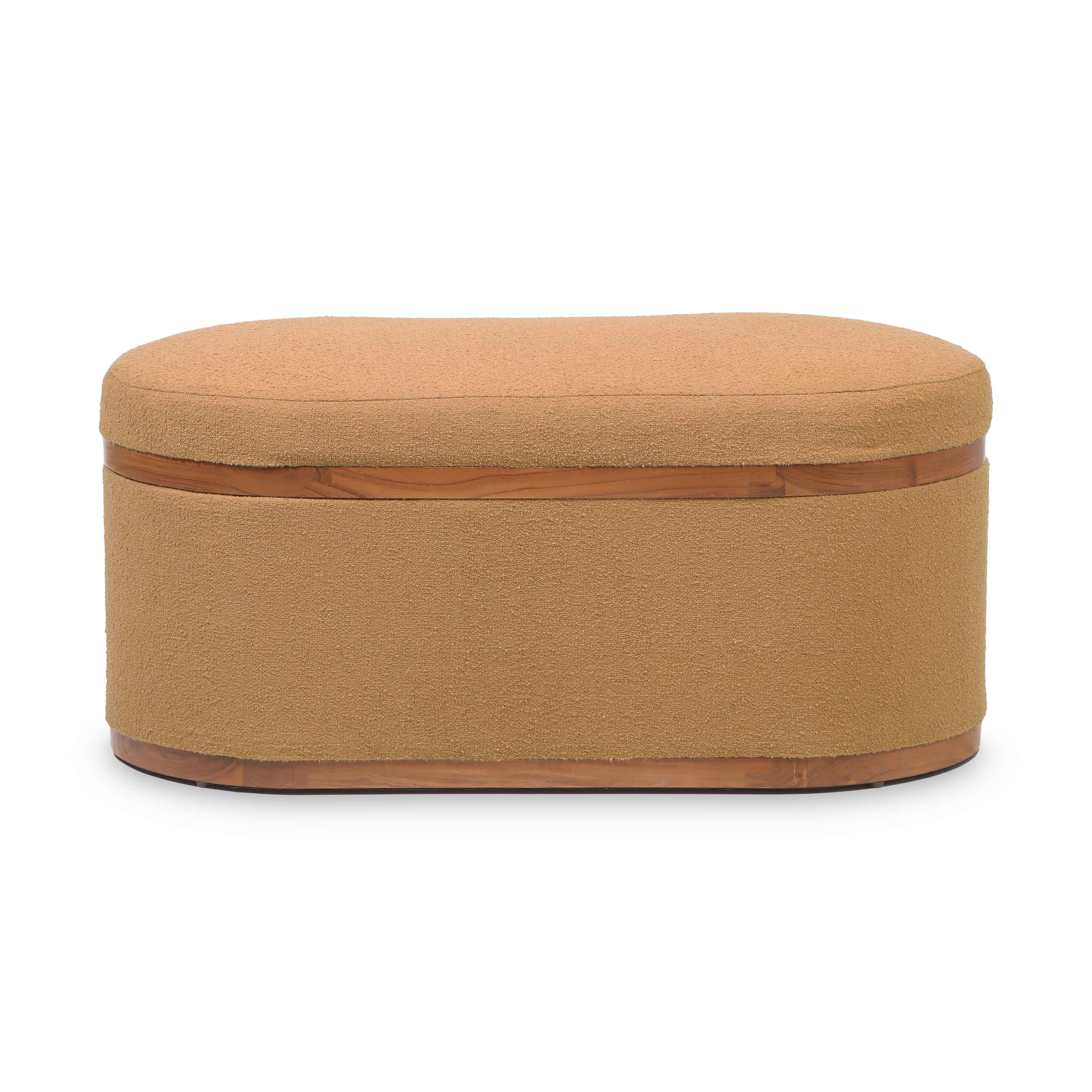 Olivier 41" Boucle Oval Storage Ottoman - Image 4