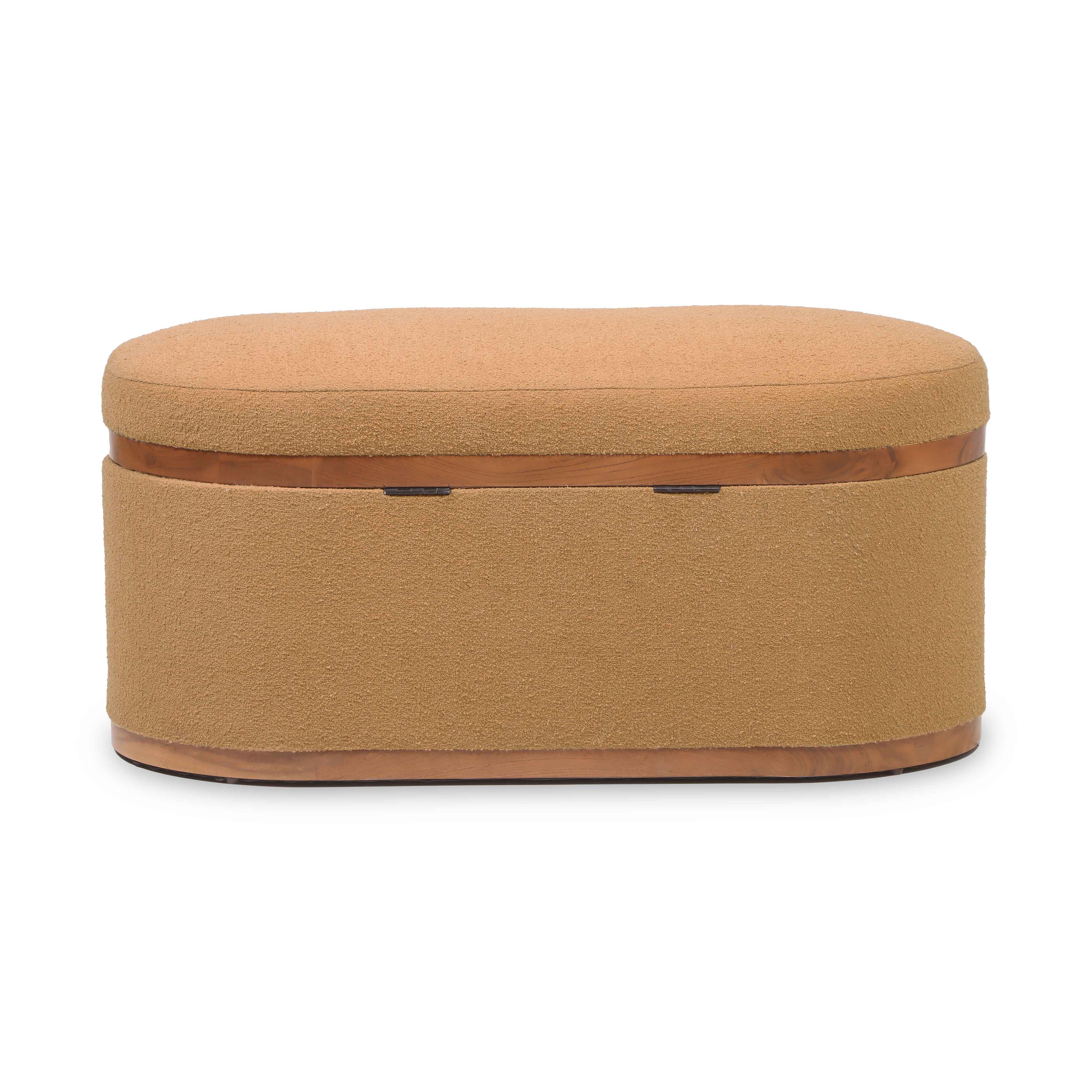 Olivier 41" Boucle Oval Storage Ottoman - Image 5