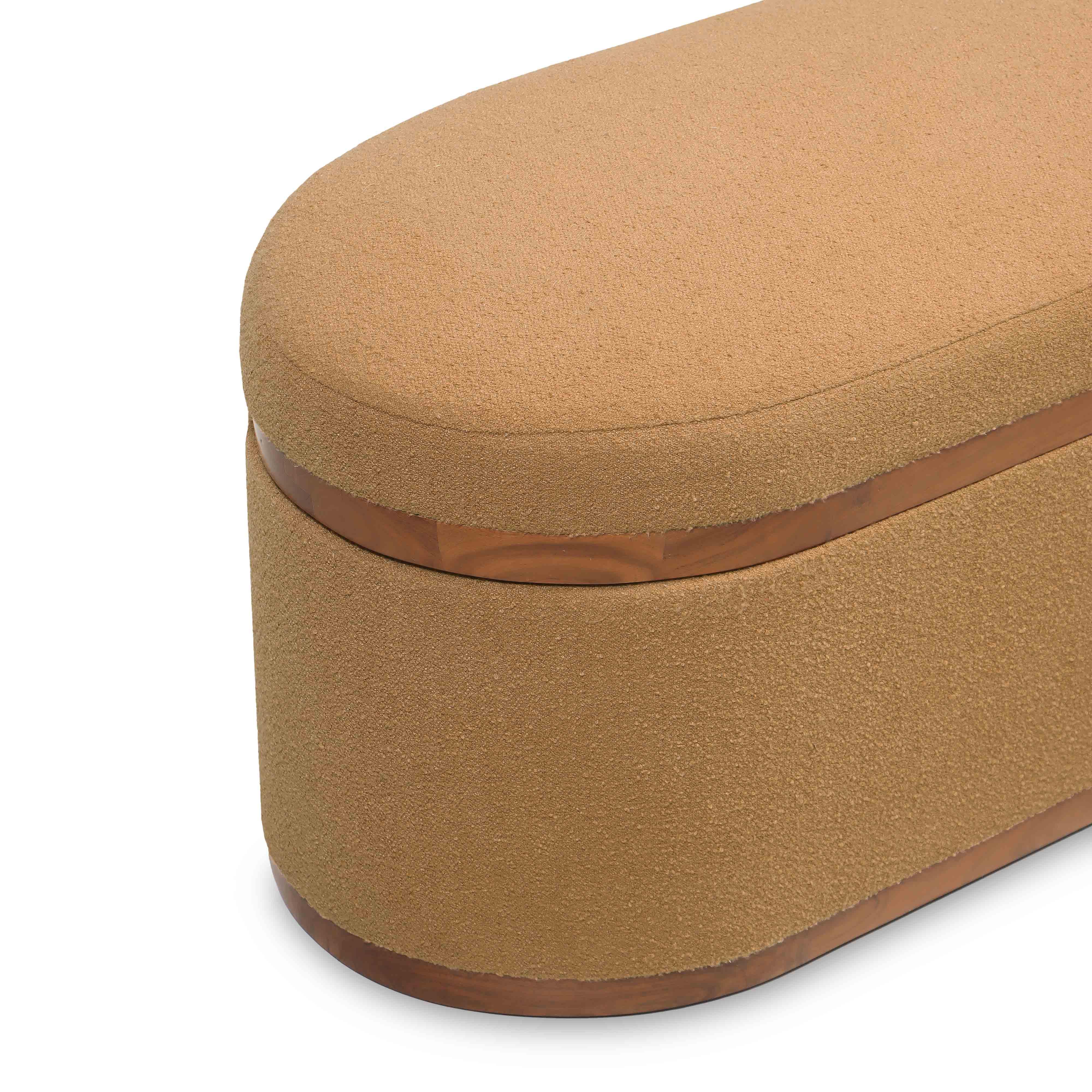 Olivier 41" Boucle Oval Storage Ottoman - Image 8