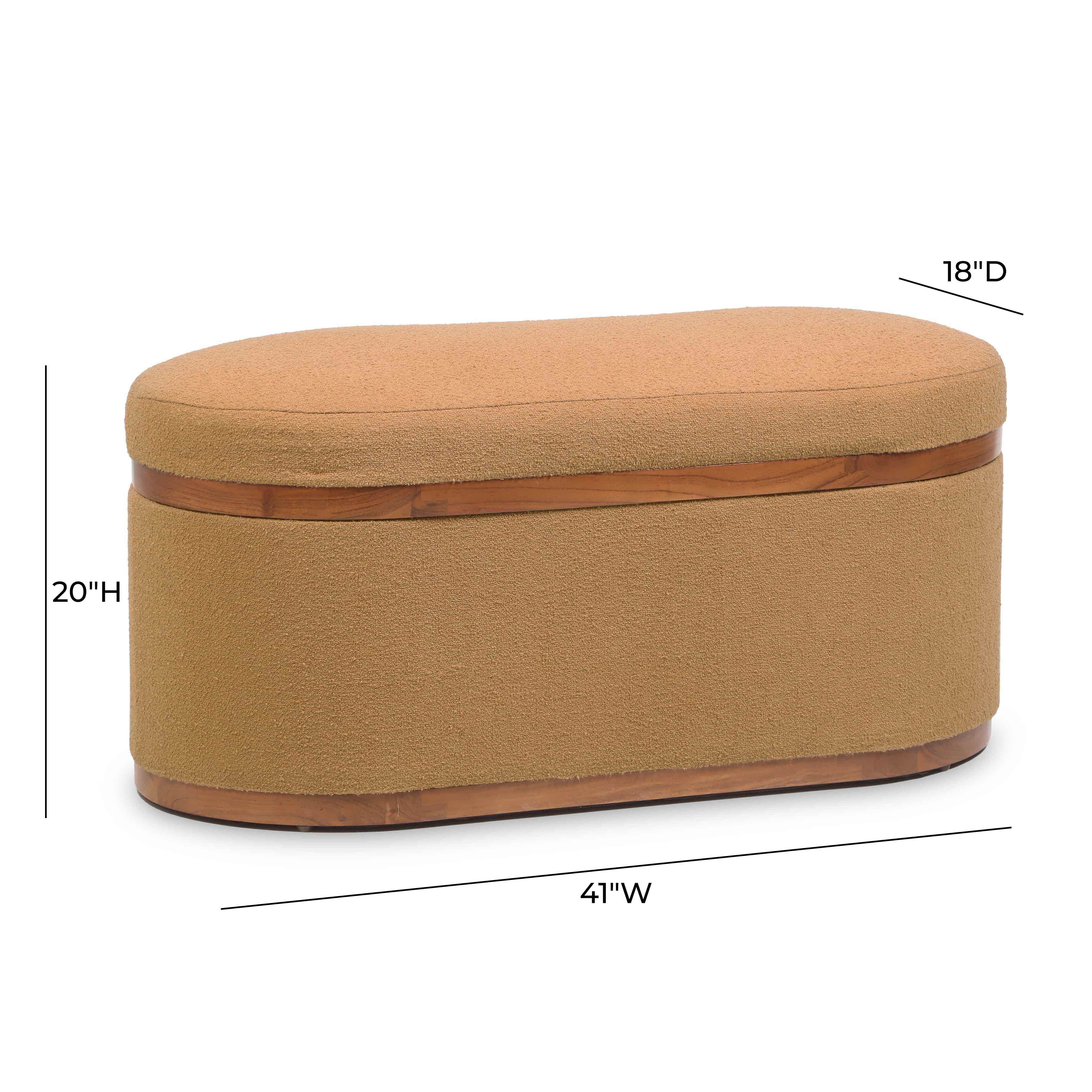 Olivier 41" Boucle Oval Storage Ottoman - Image 9