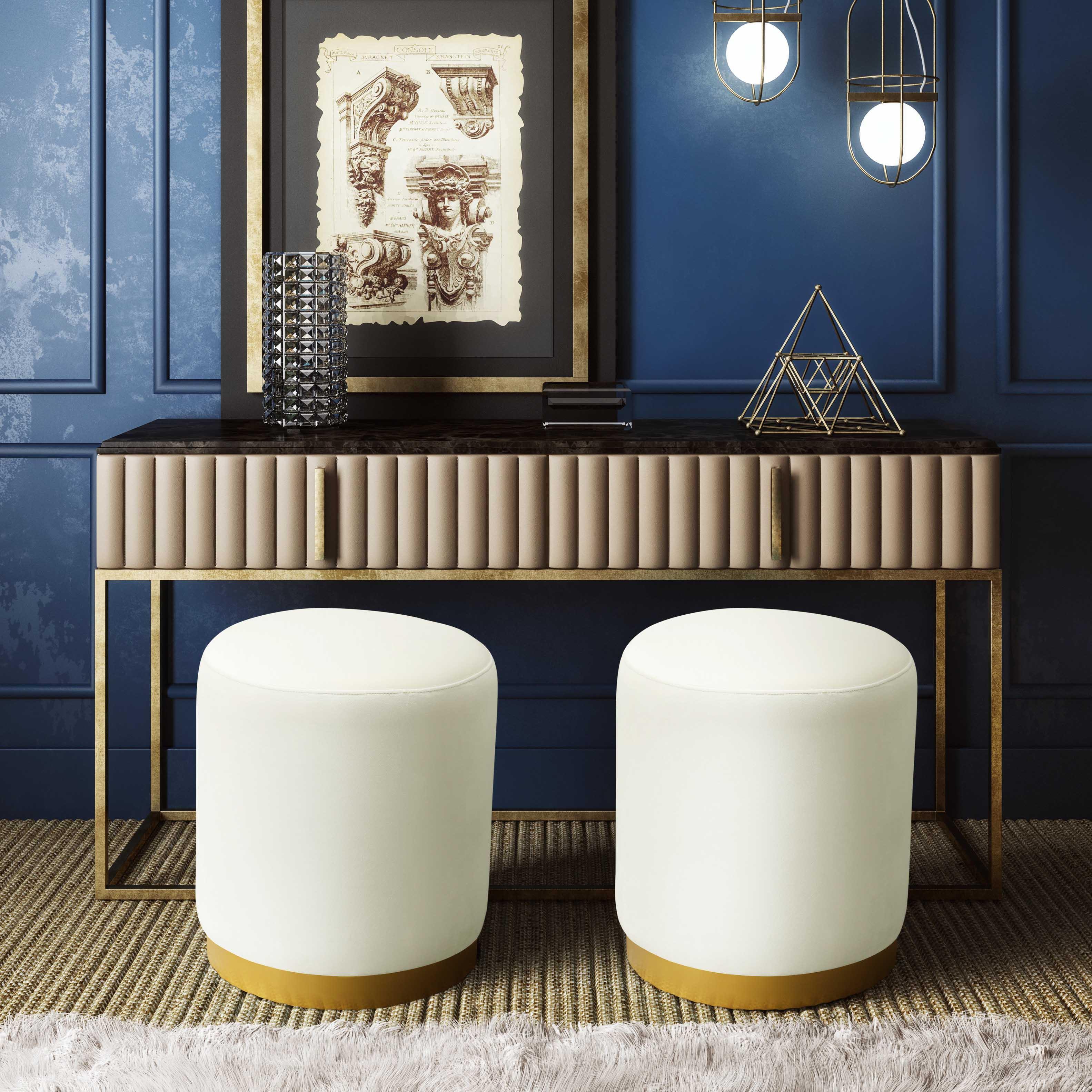 Opal Performance Velvet Ottoman - Image 8