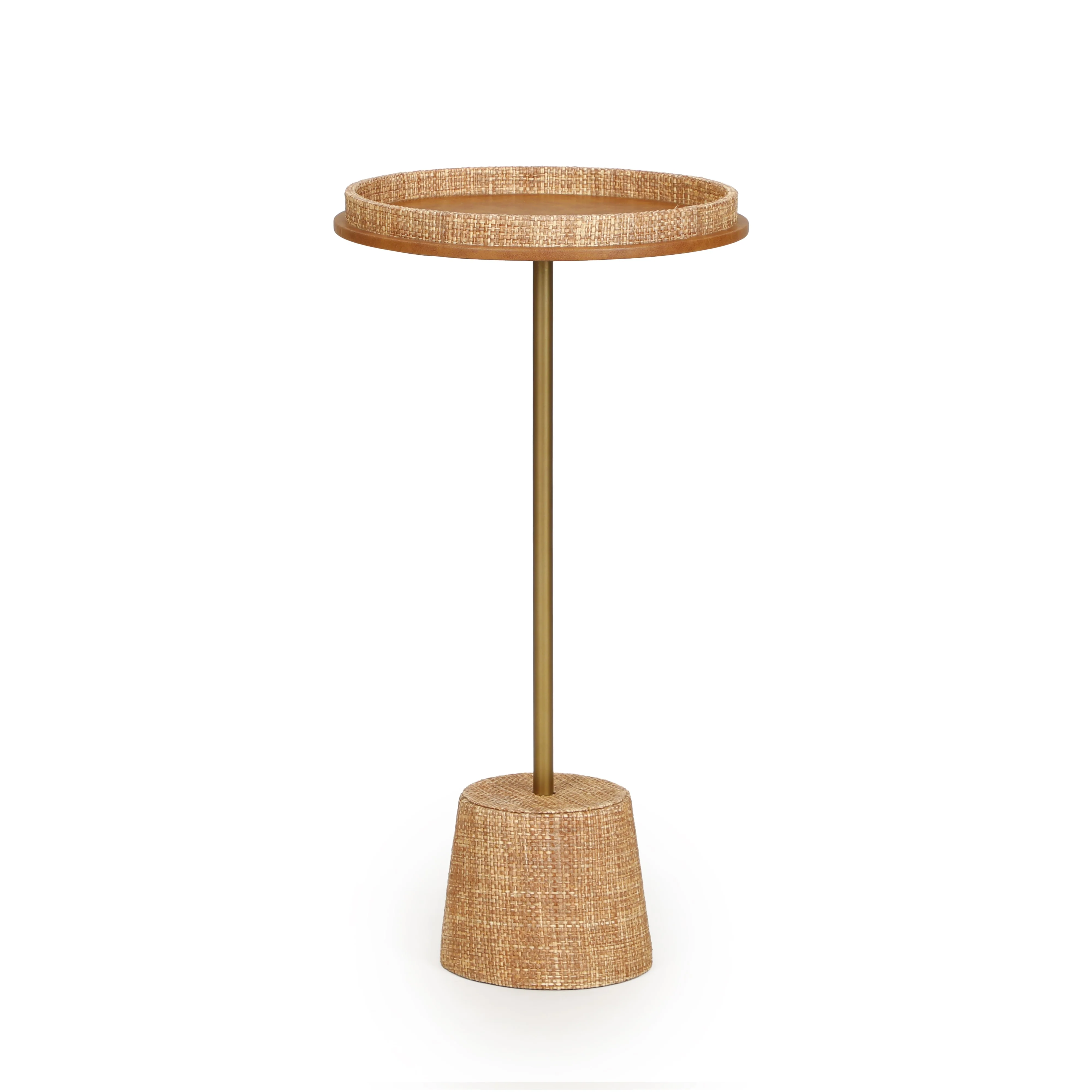 Saddle Natural Raffia Contract-Grade Side Table - Image 4