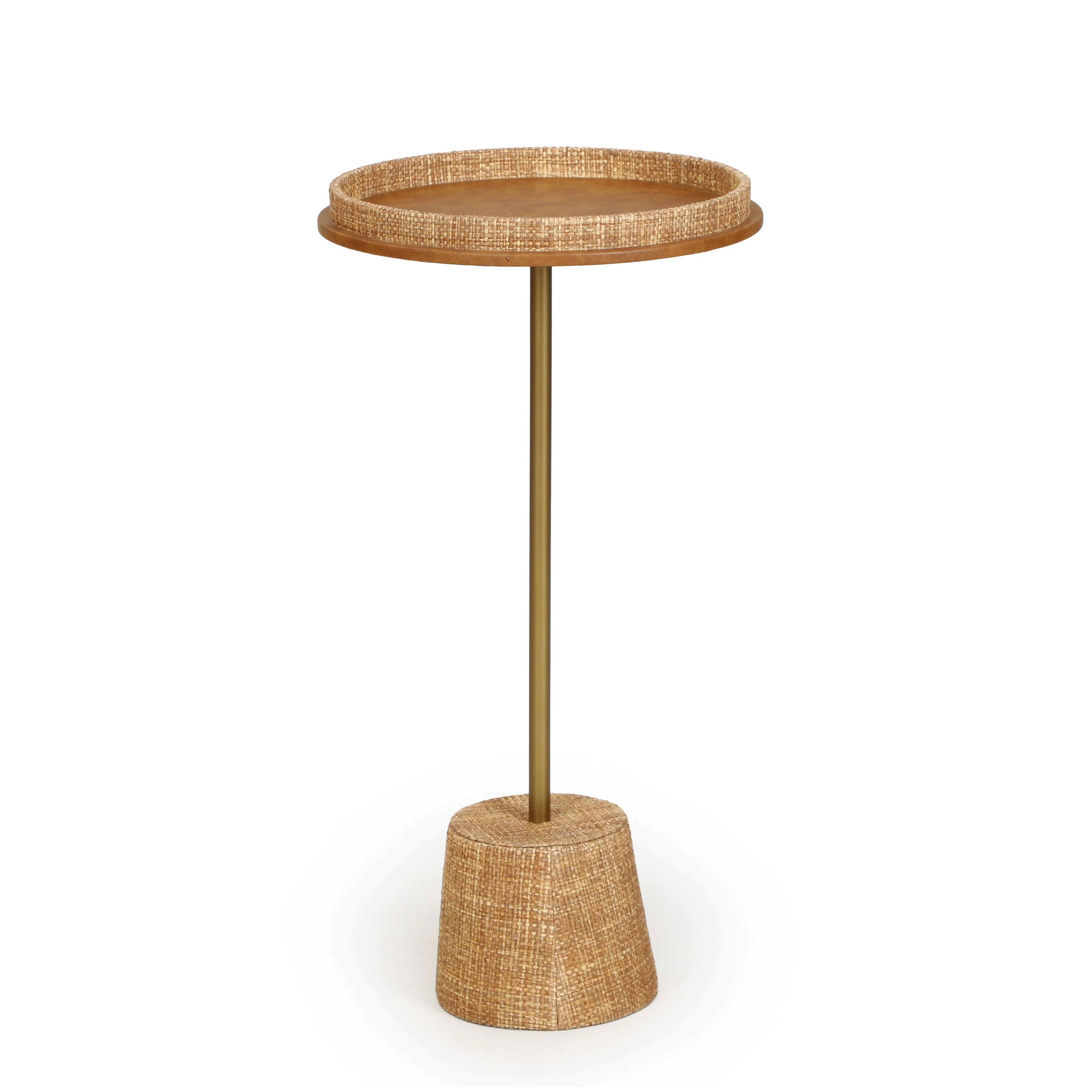 Saddle Natural Raffia Contract-Grade Side Table - Image 5