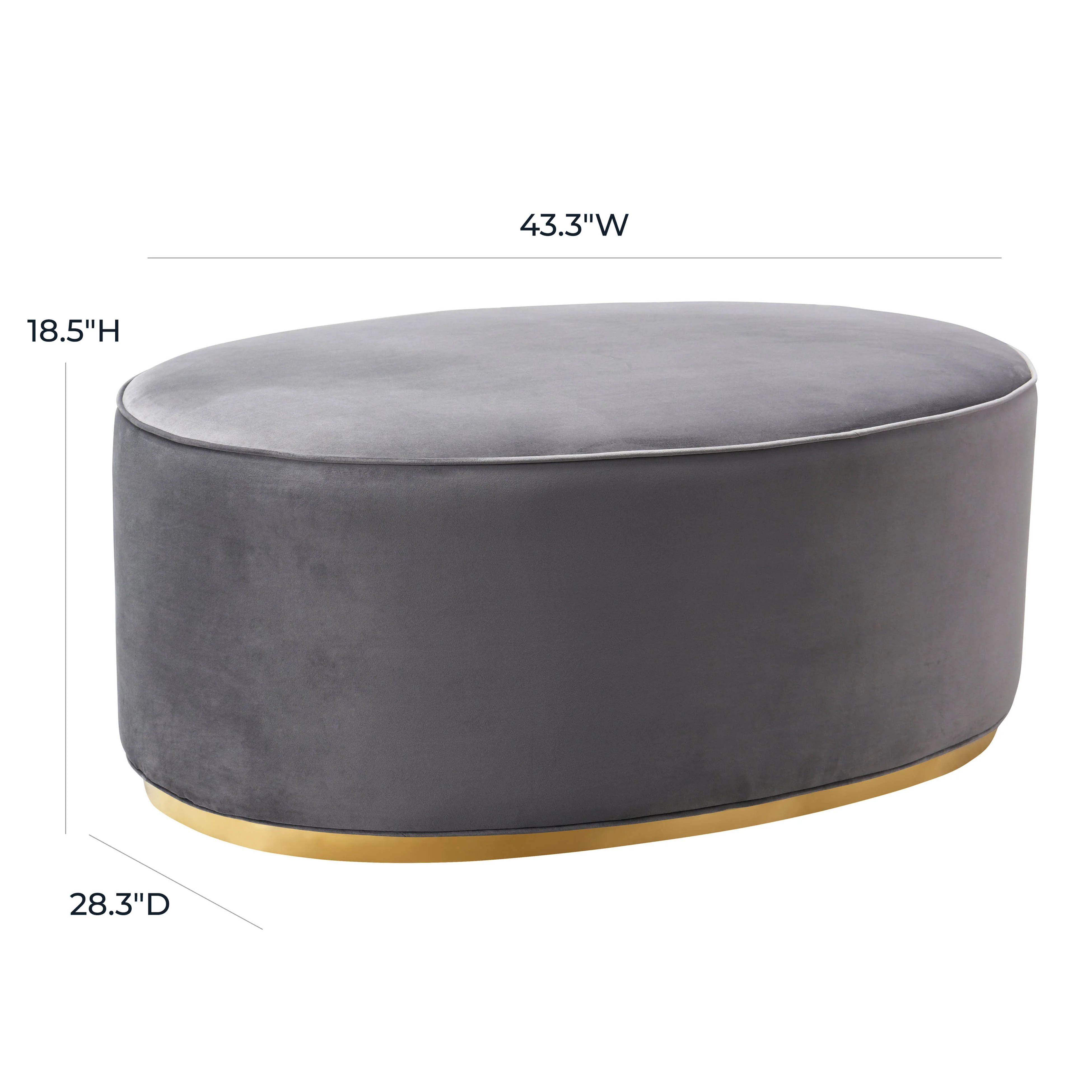 Scarlett Performance Velvet Oval Ottoman - Image 4