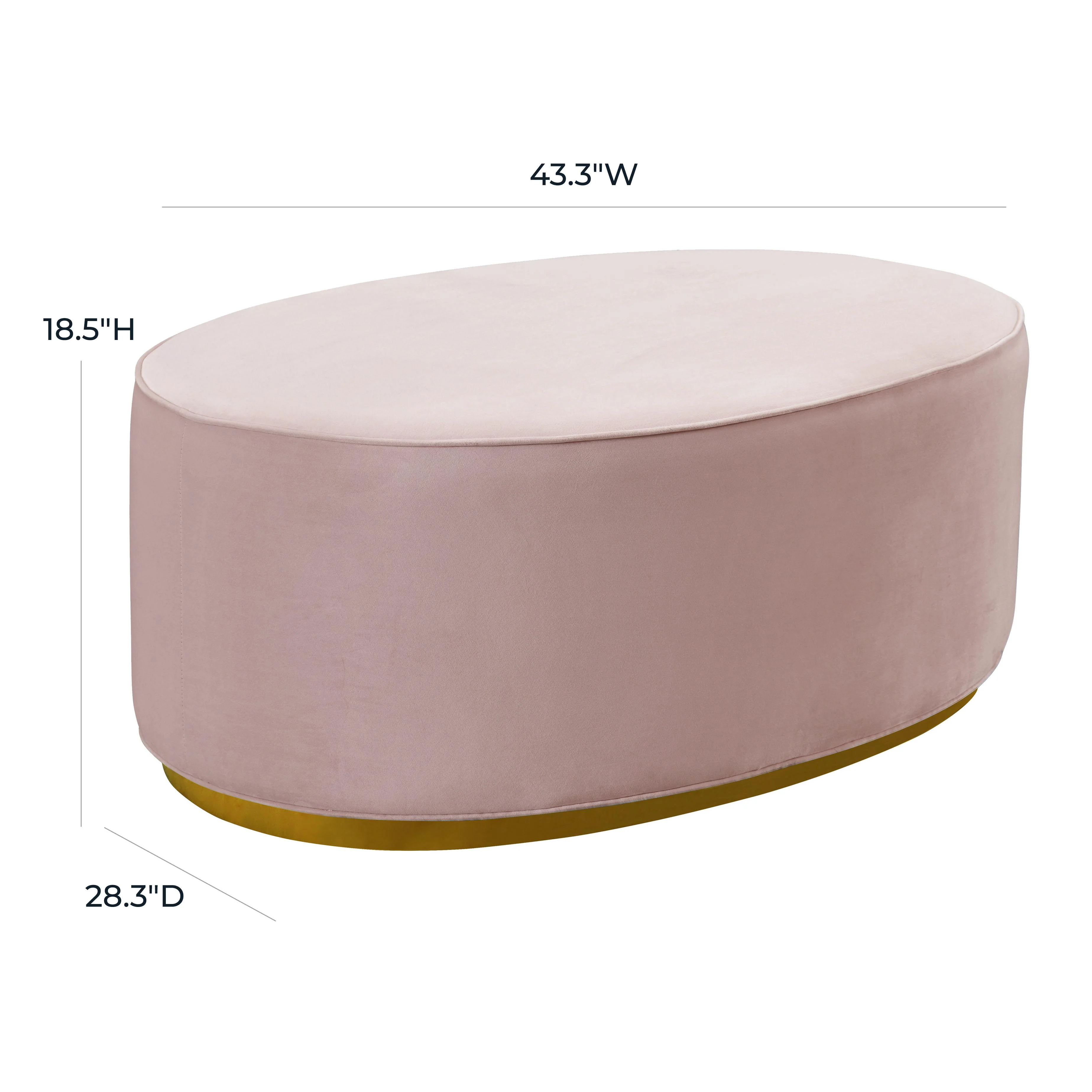 Scarlett Performance Velvet Oval Ottoman - Image 8