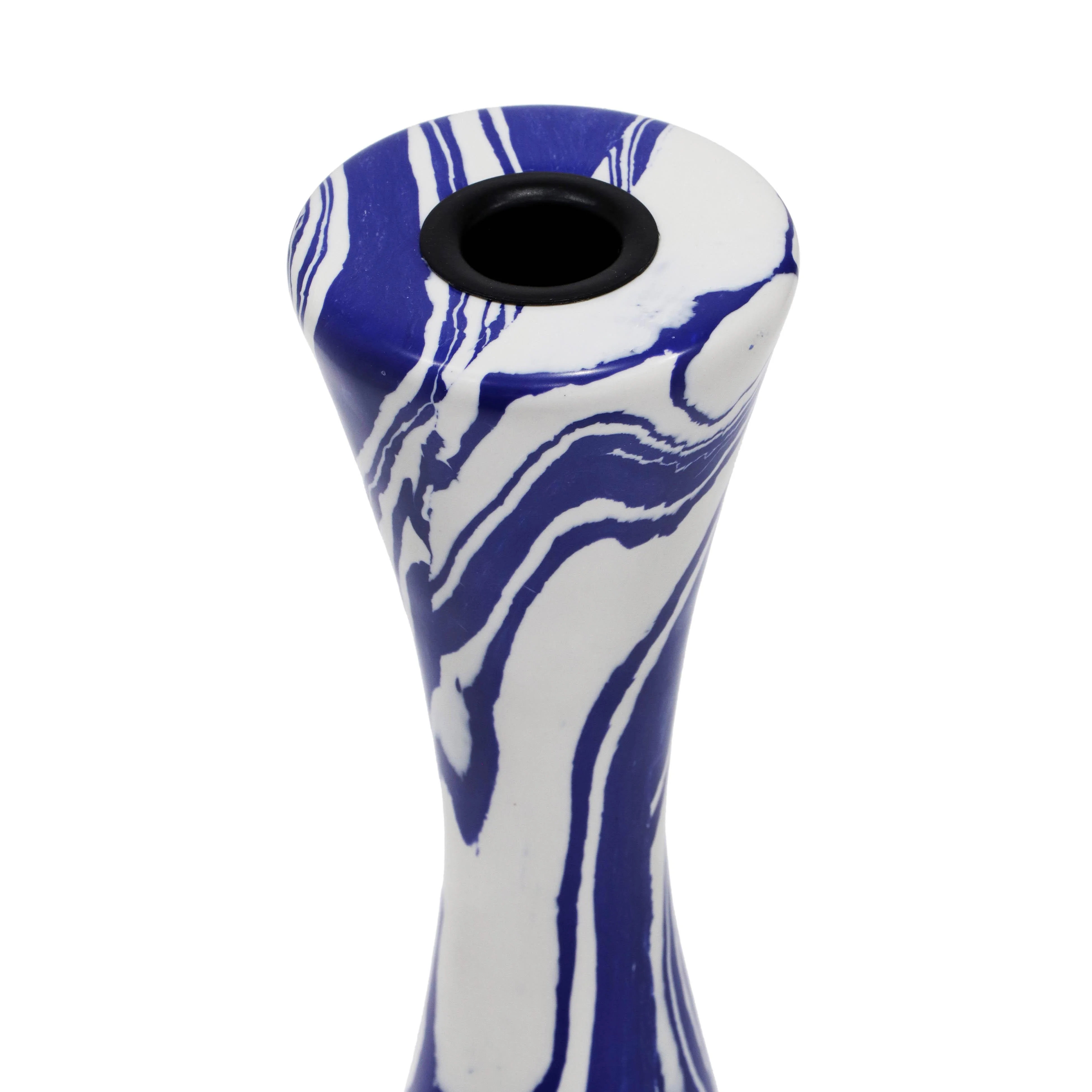 Serene Blue & White Swirl Resin Candlestick - Image 10