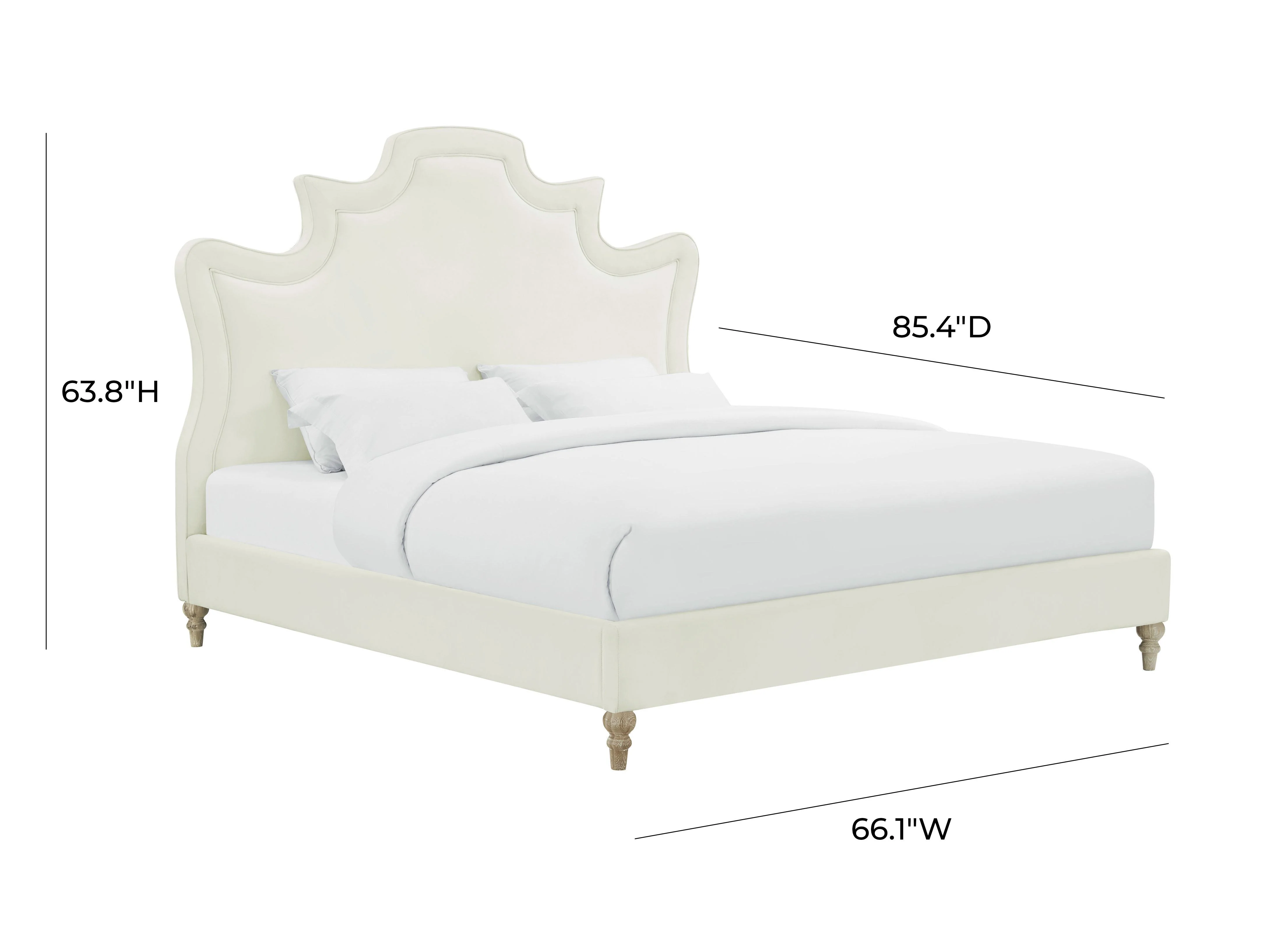 Serenity Cream Performance Velvet Bed - Image 12
