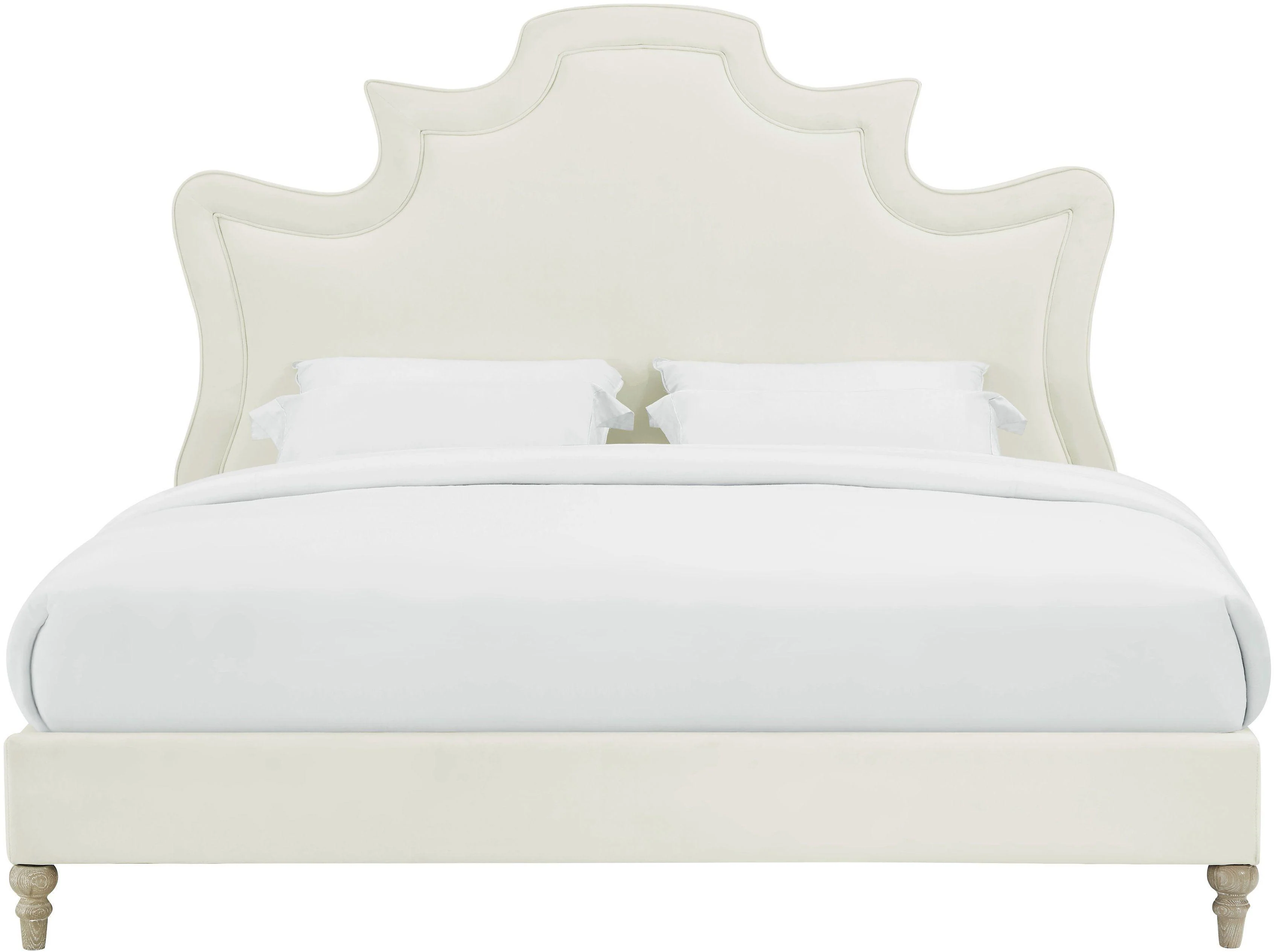 Serenity Cream Performance Velvet Bed - Image 3