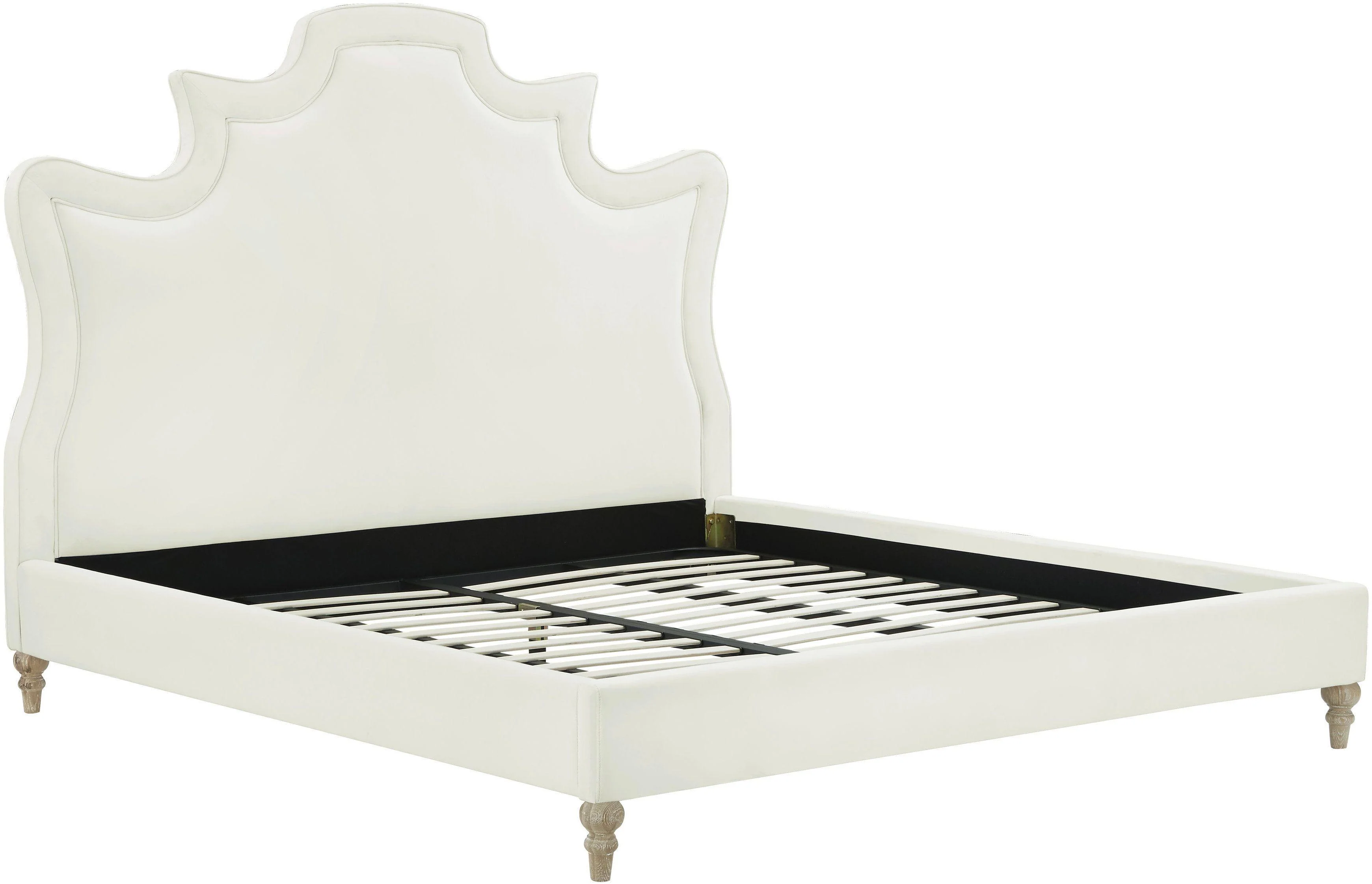 Serenity Cream Performance Velvet Bed - Image 4
