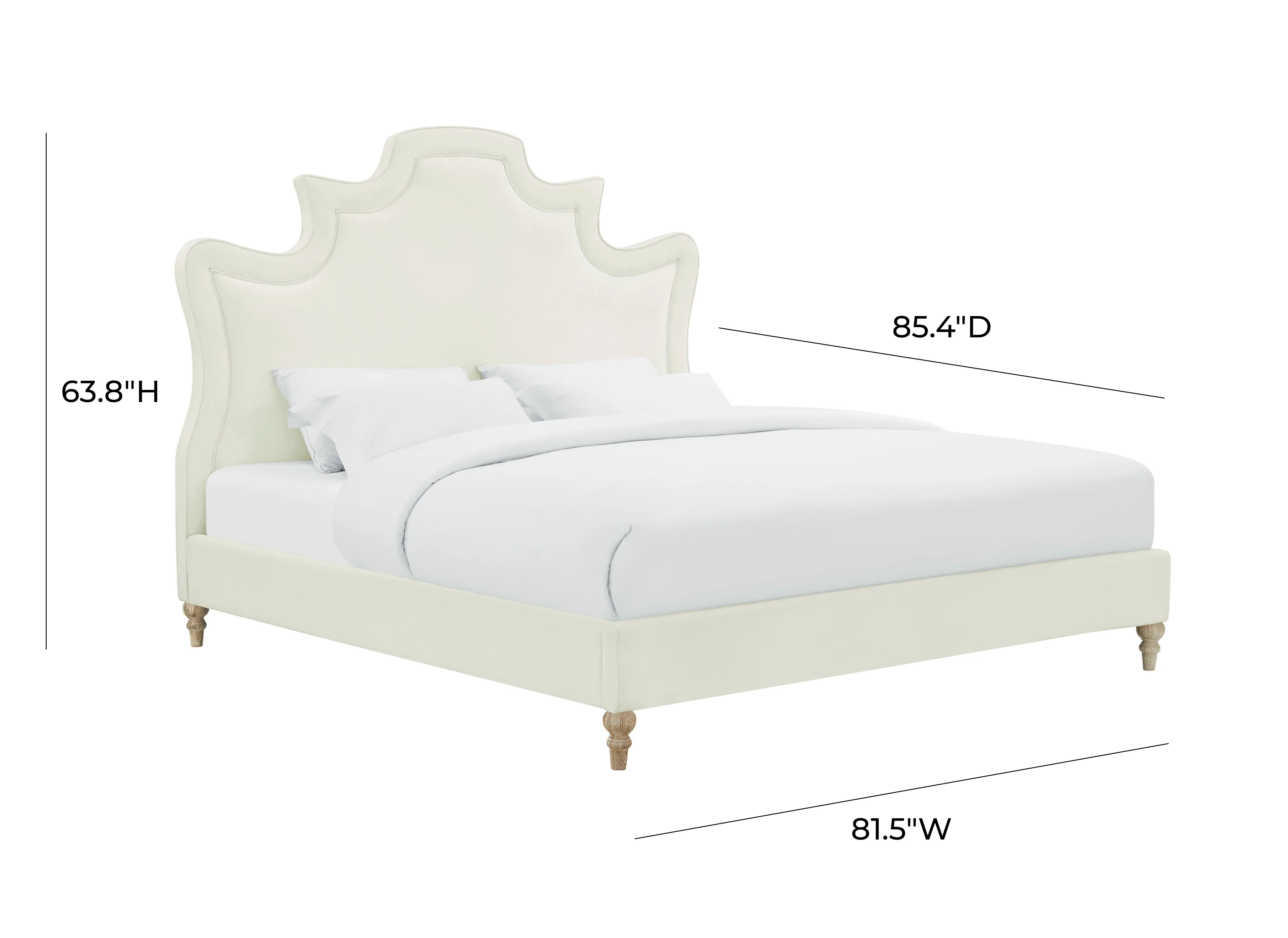 Serenity Cream Performance Velvet Bed - Image 6