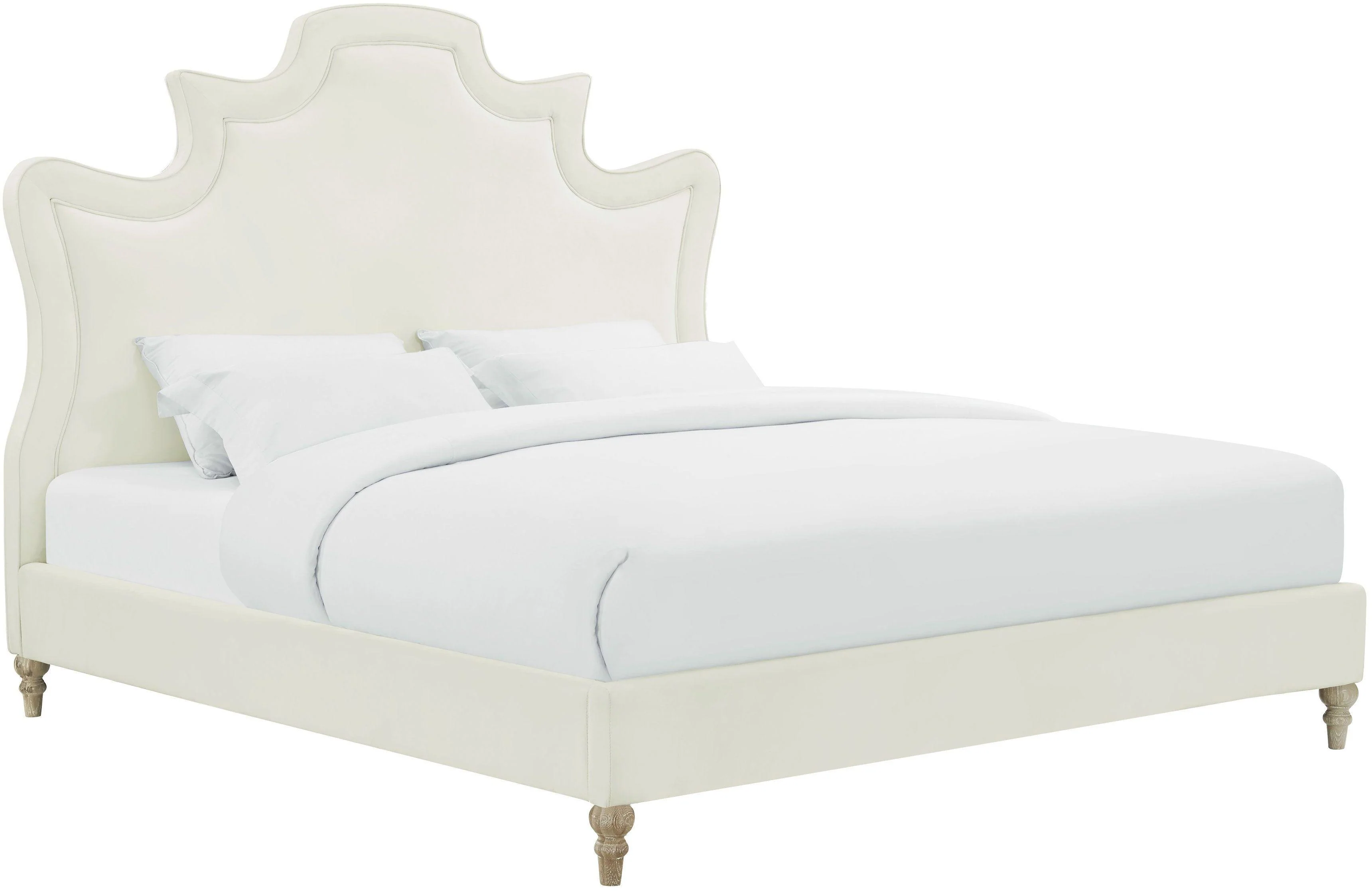 Serenity Cream Performance Velvet Bed - Image 7