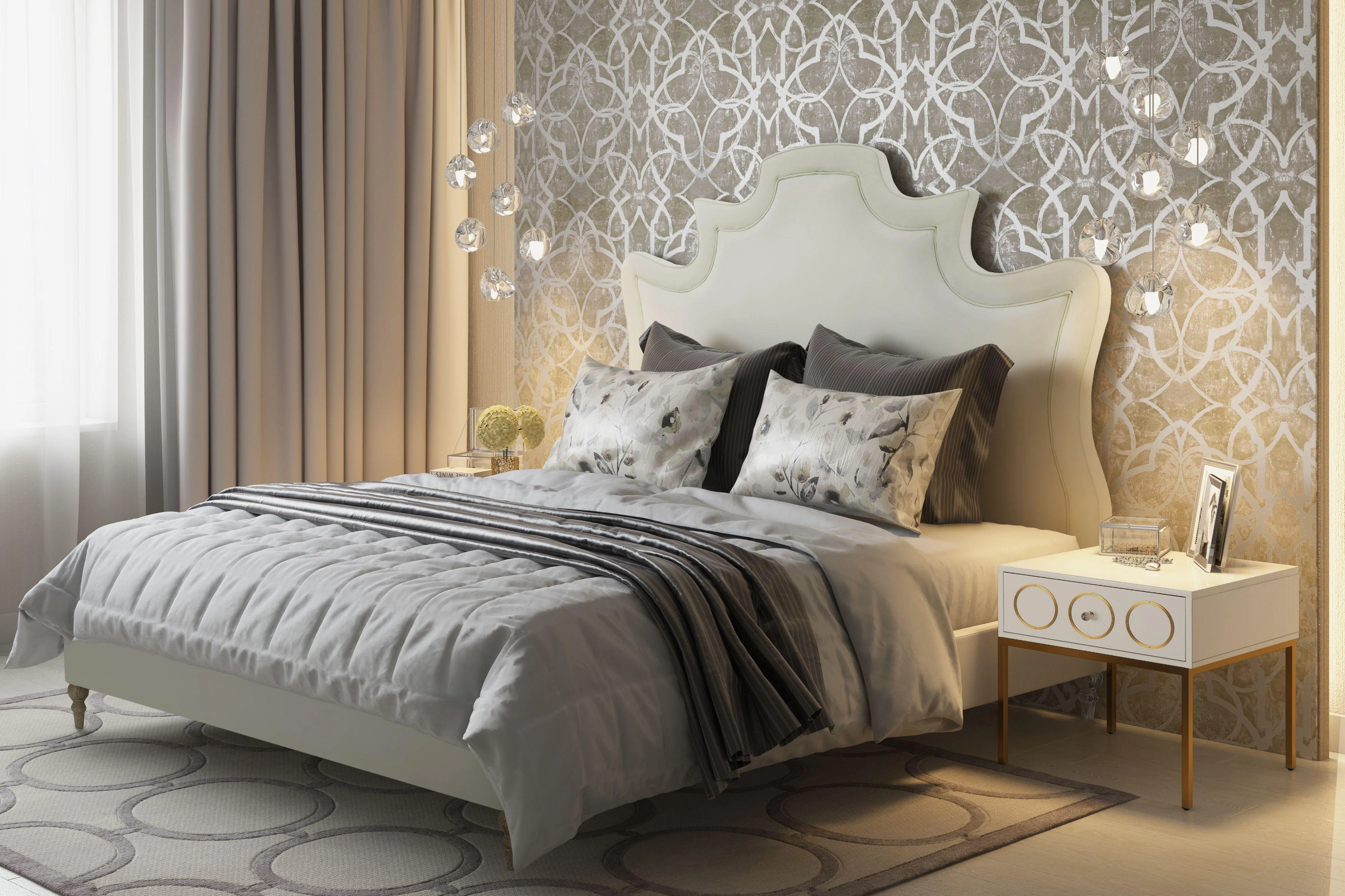 Serenity Cream Performance Velvet Bed - Image 8