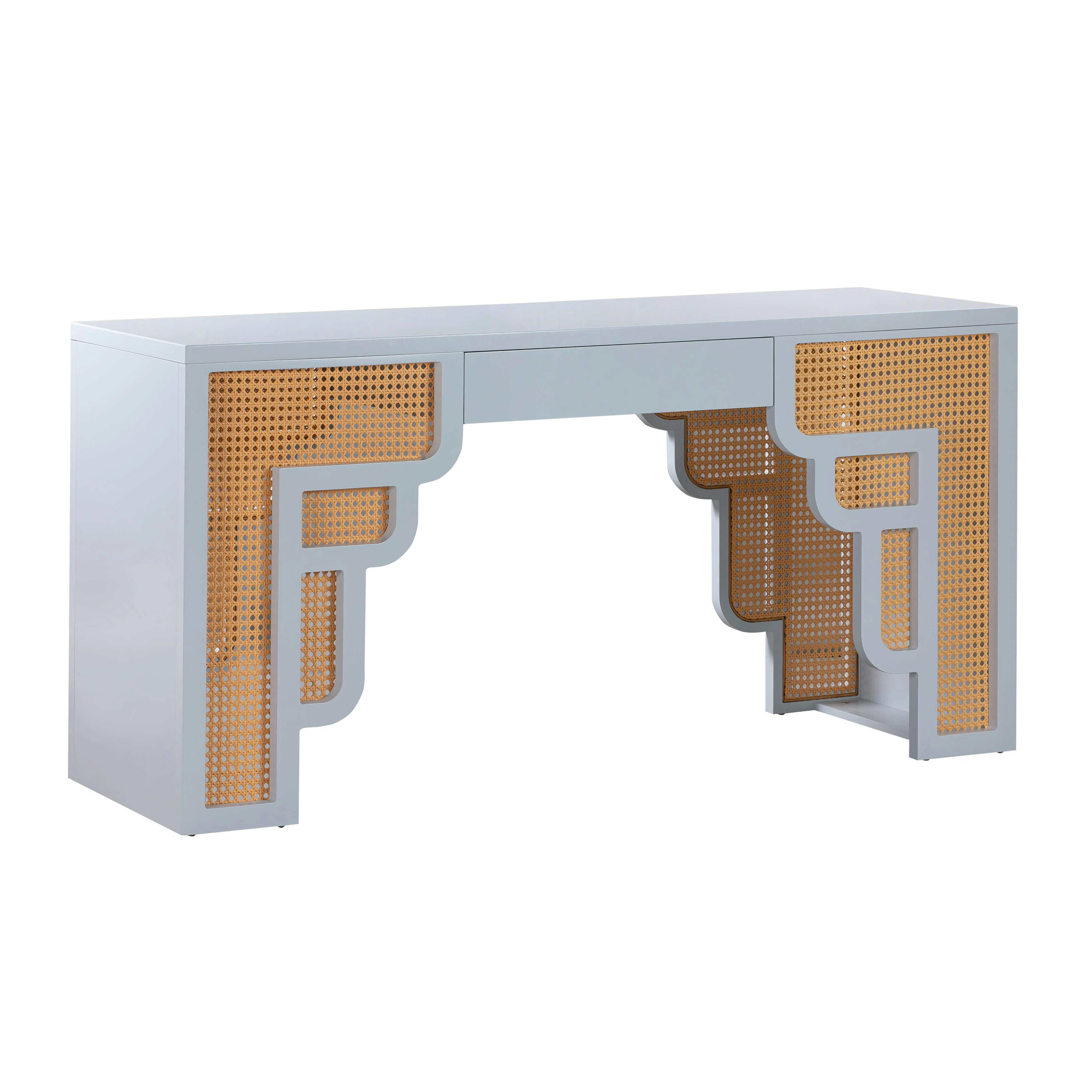 Suzie 62" Rattan Executive Desk With Drawer - Image 19