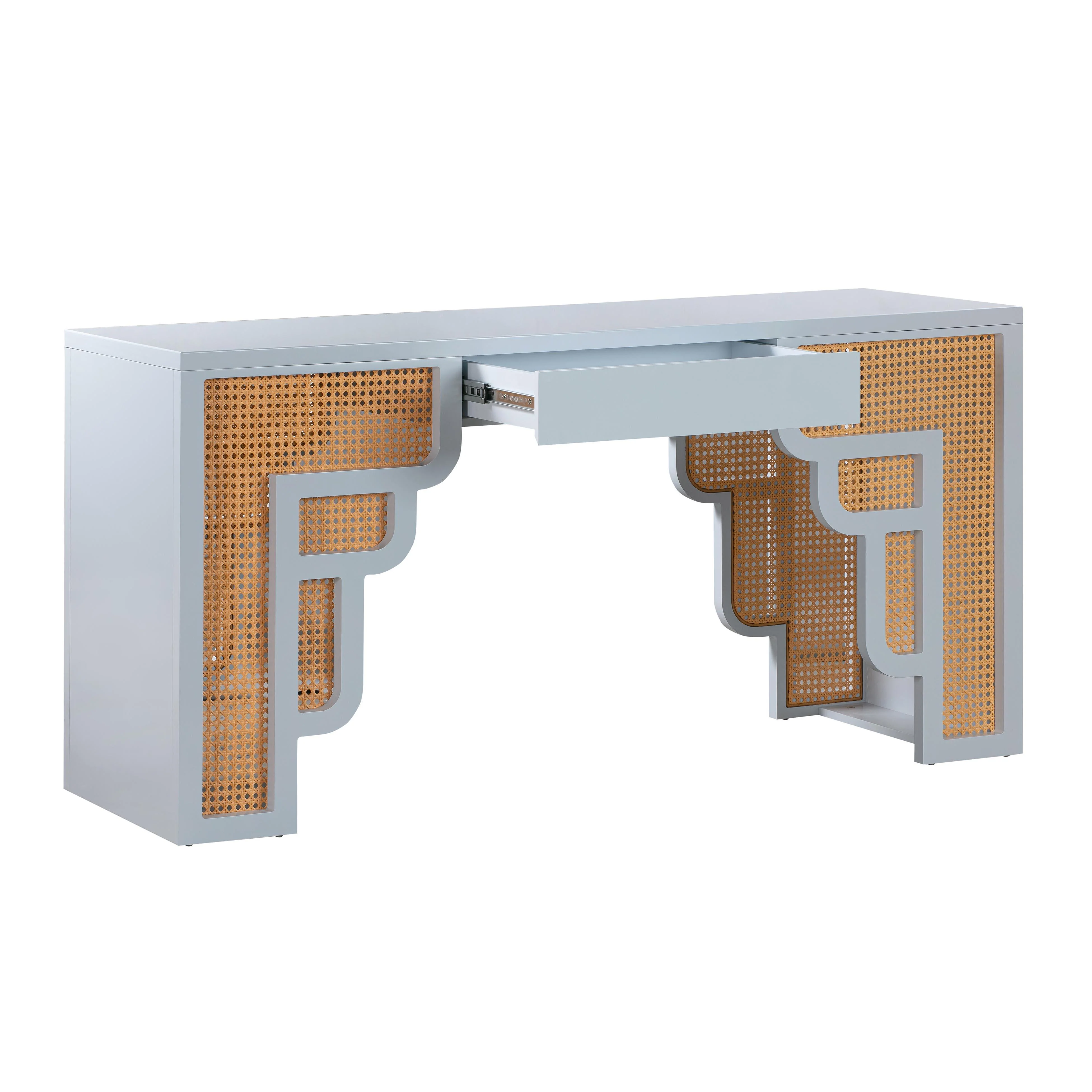 Suzie 62" Rattan Executive Desk With Drawer - Image 22