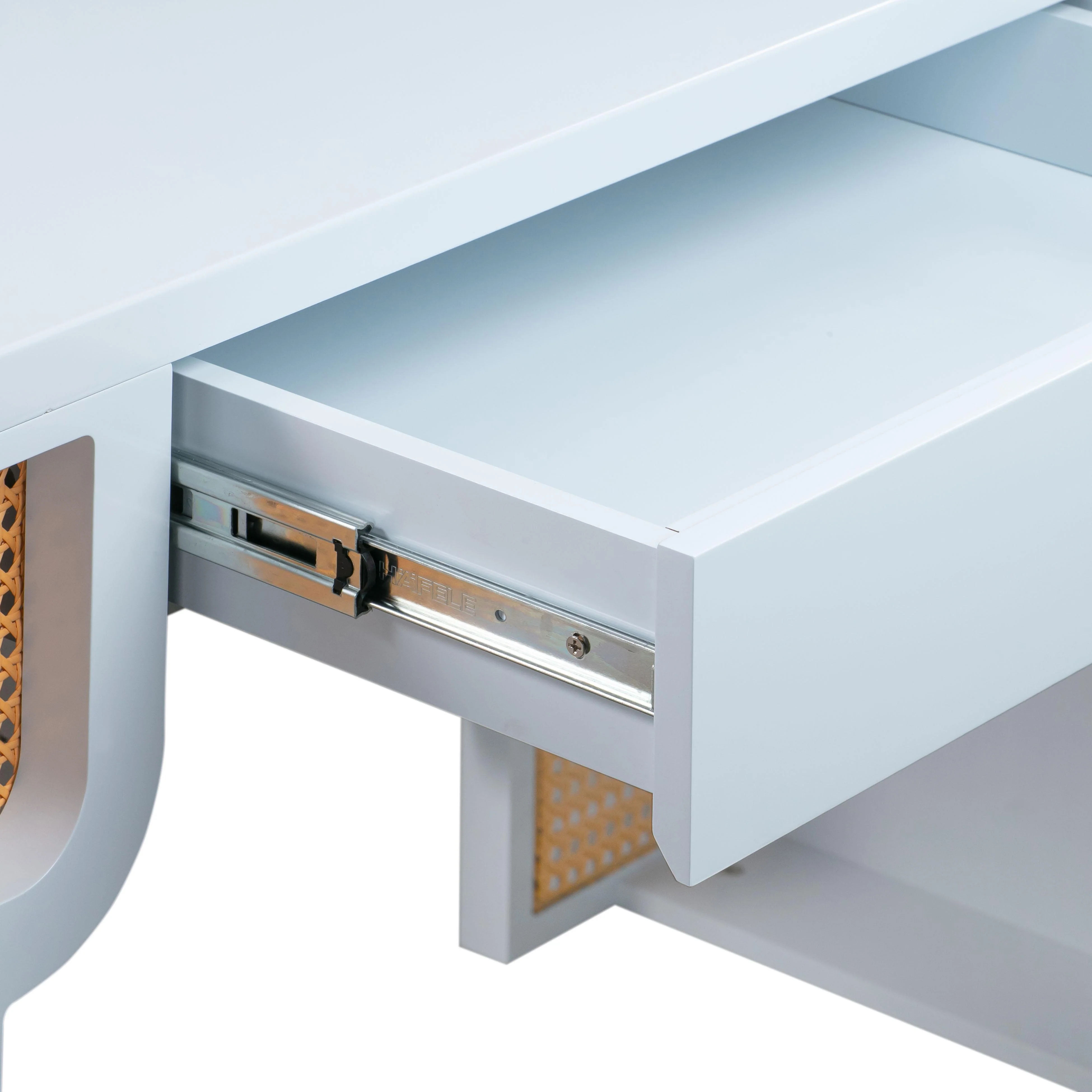 Suzie 62" Rattan Executive Desk With Drawer - Image 25