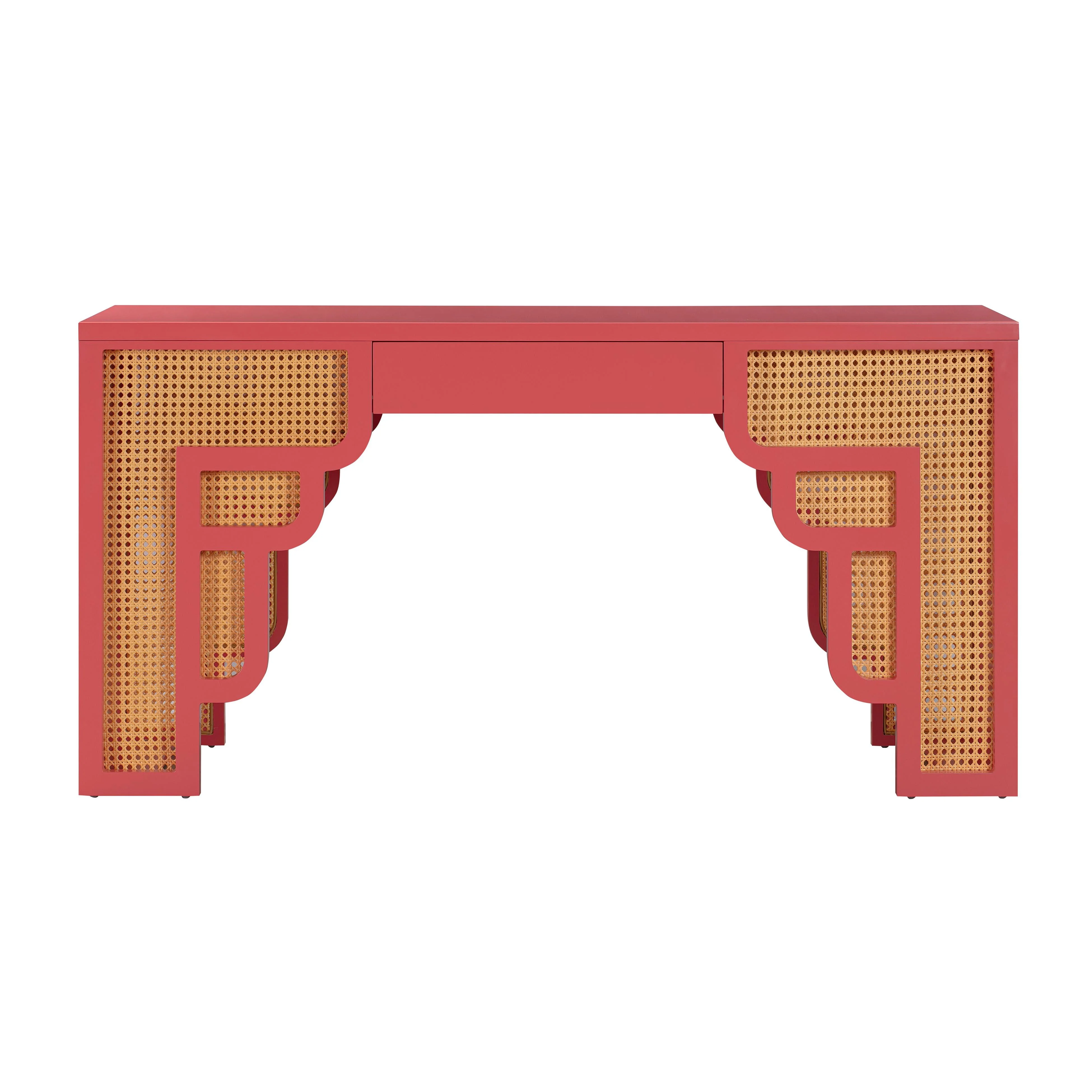 Suzie 62" Rattan Executive Desk With Drawer - Image 3