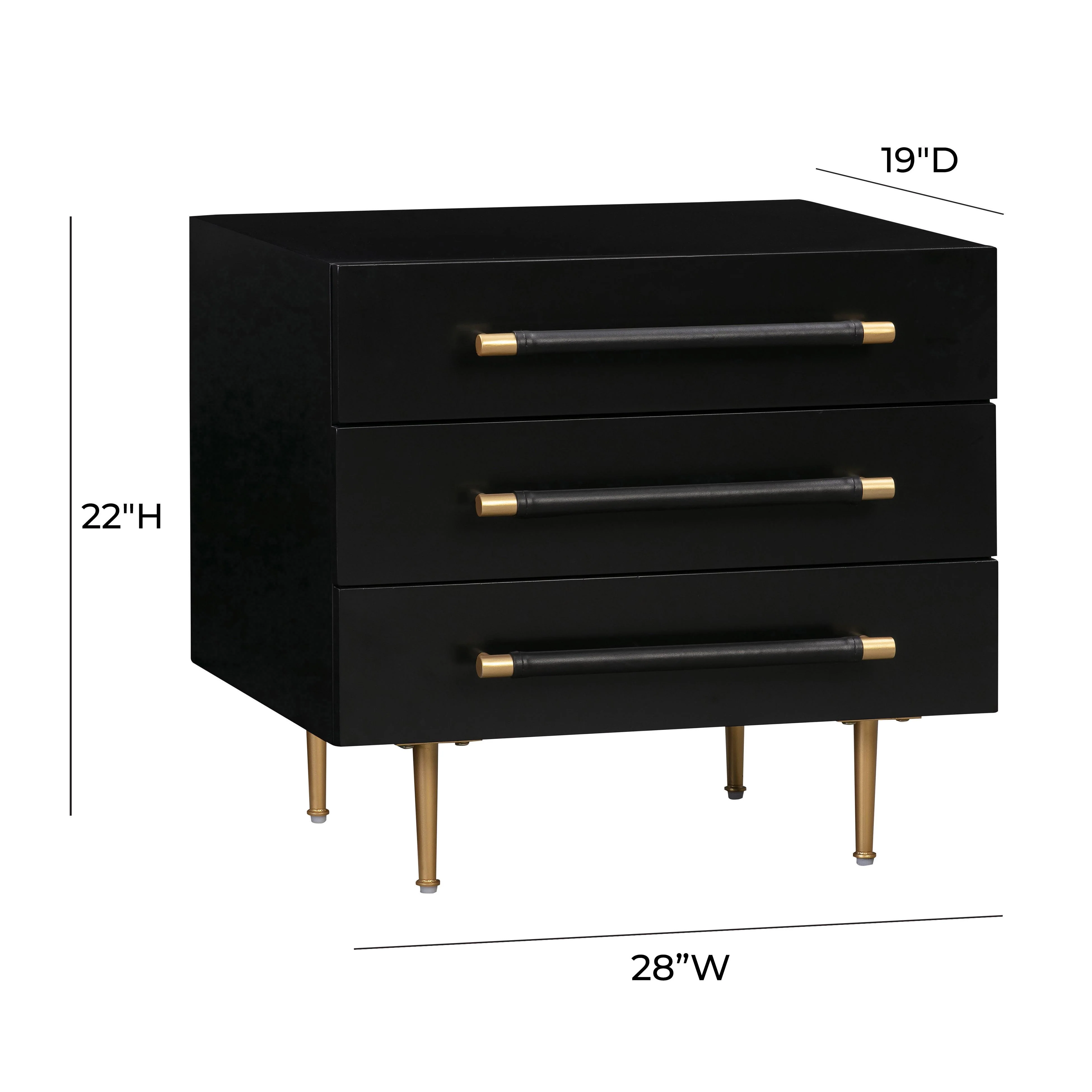 Trident 28" 3-Drawer Nightstand - Image 18