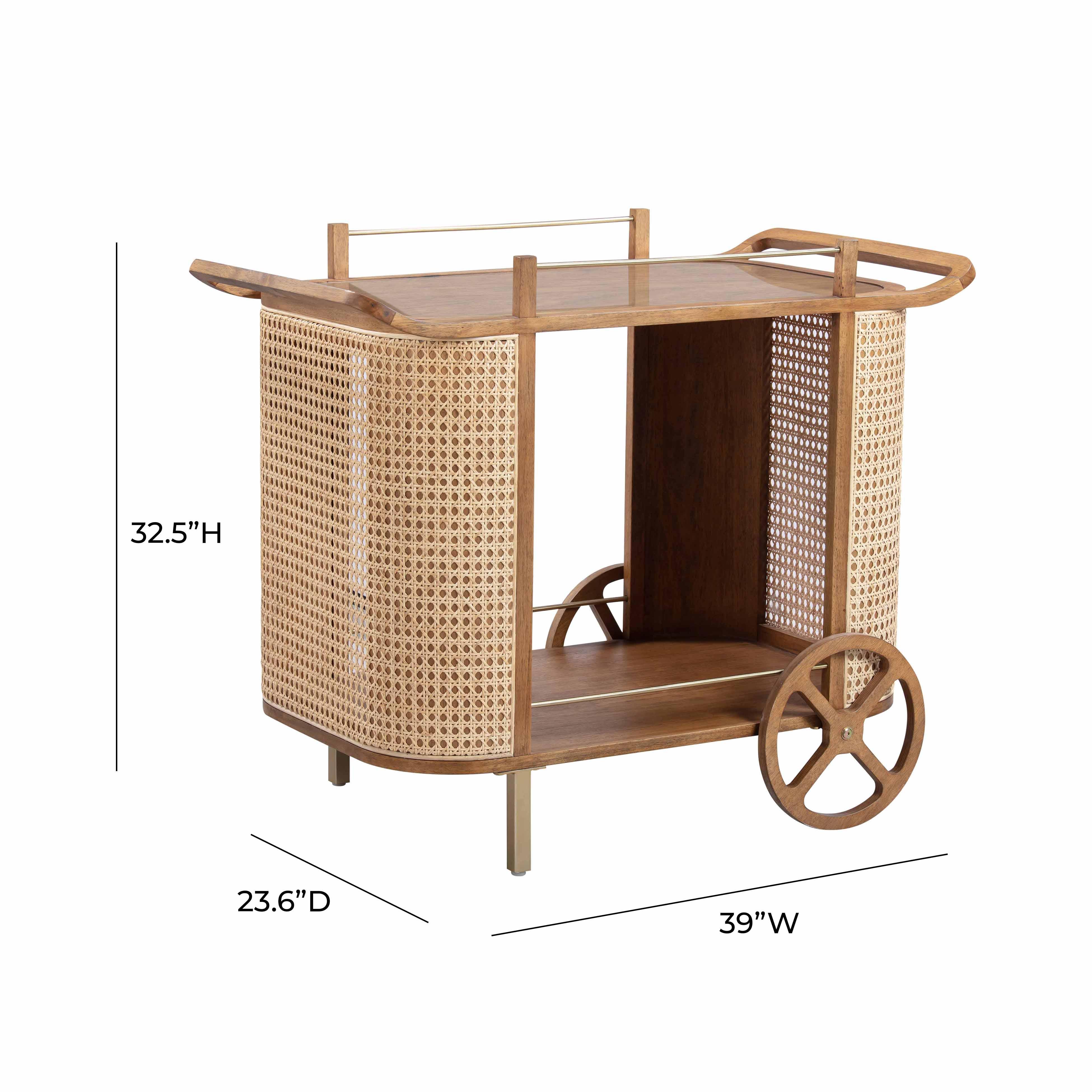 Yuma Natural Rattan Bar Cart - Image 8