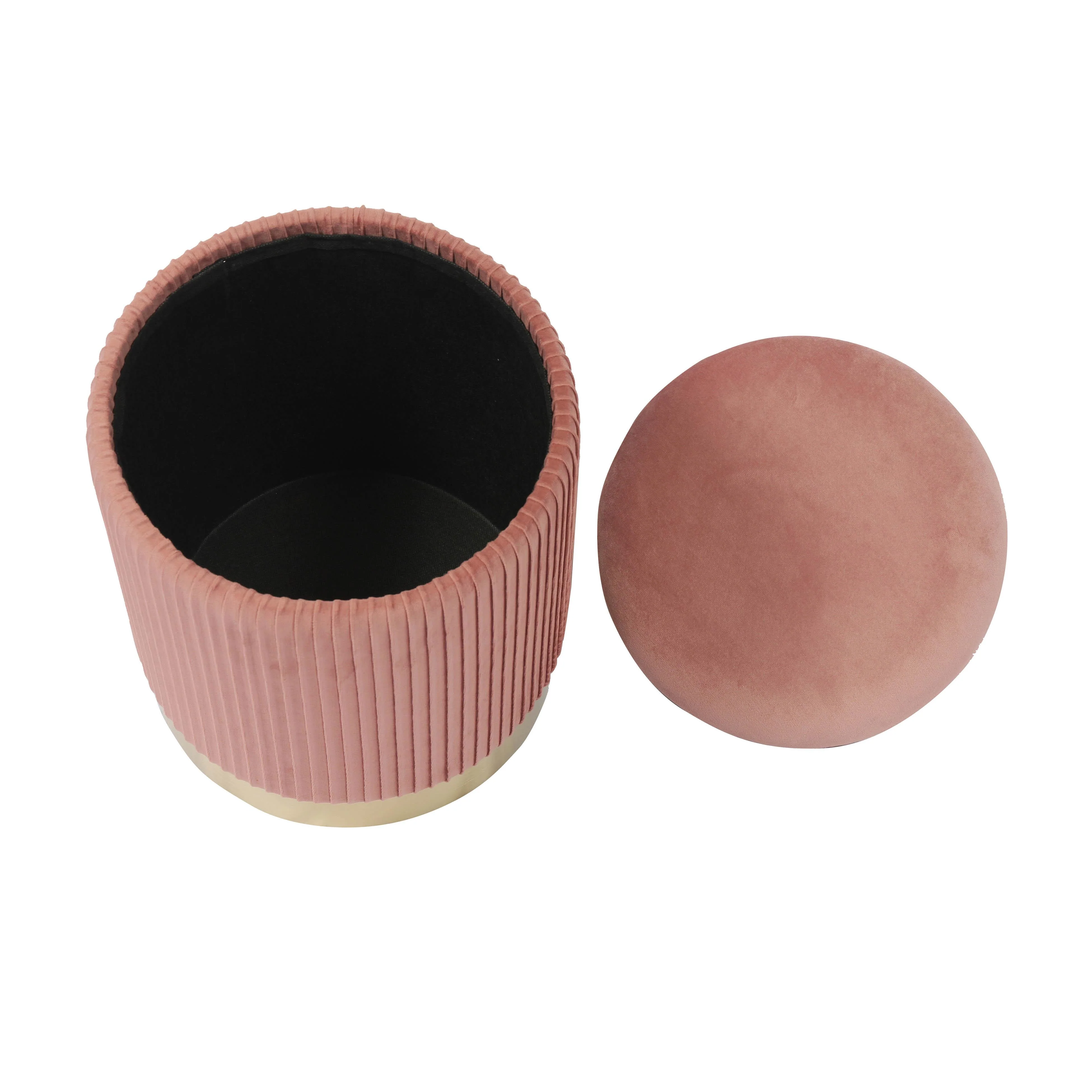 Zoe Performance Velvet Storage Ottoman - Image 5