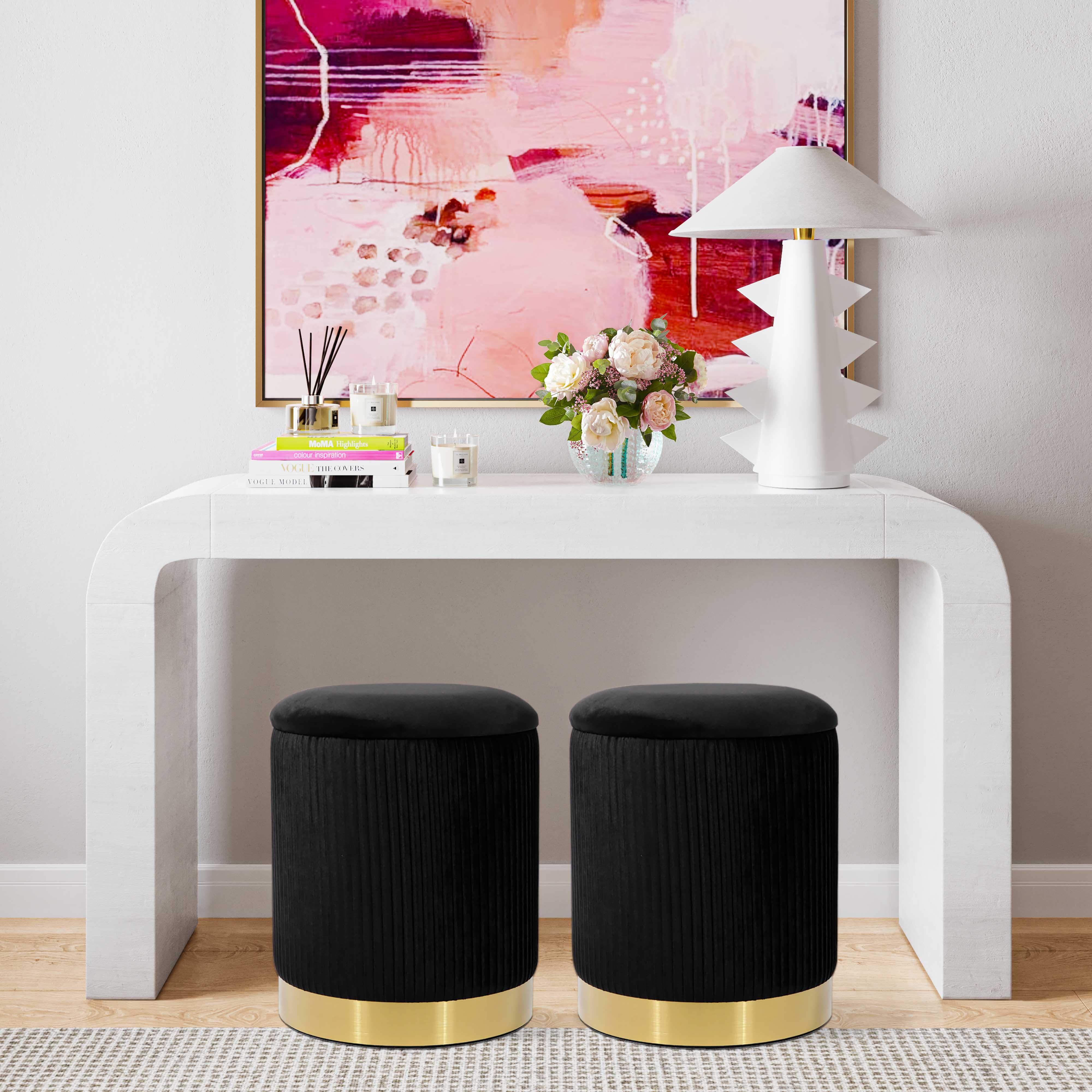 Zoe Performance Velvet Storage Ottoman - Image 9